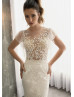 Chic Beaded Lace Tulle Wedding Dress